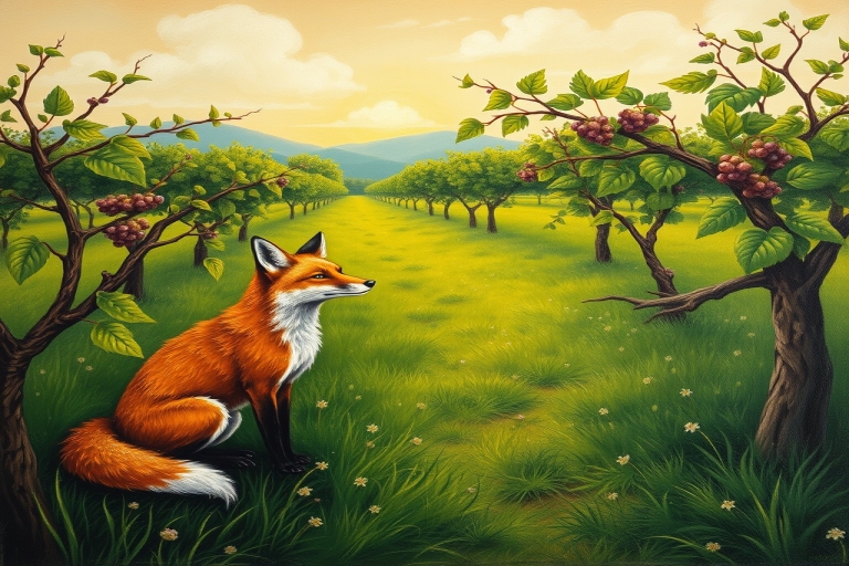THE FOX AND THE GRAPES